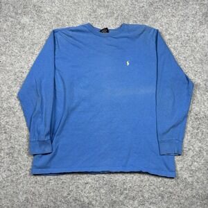 VTG Polo Ralph Lauren Long Sleeve T Shirt Mens XL Blue